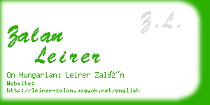 zalan leirer business card